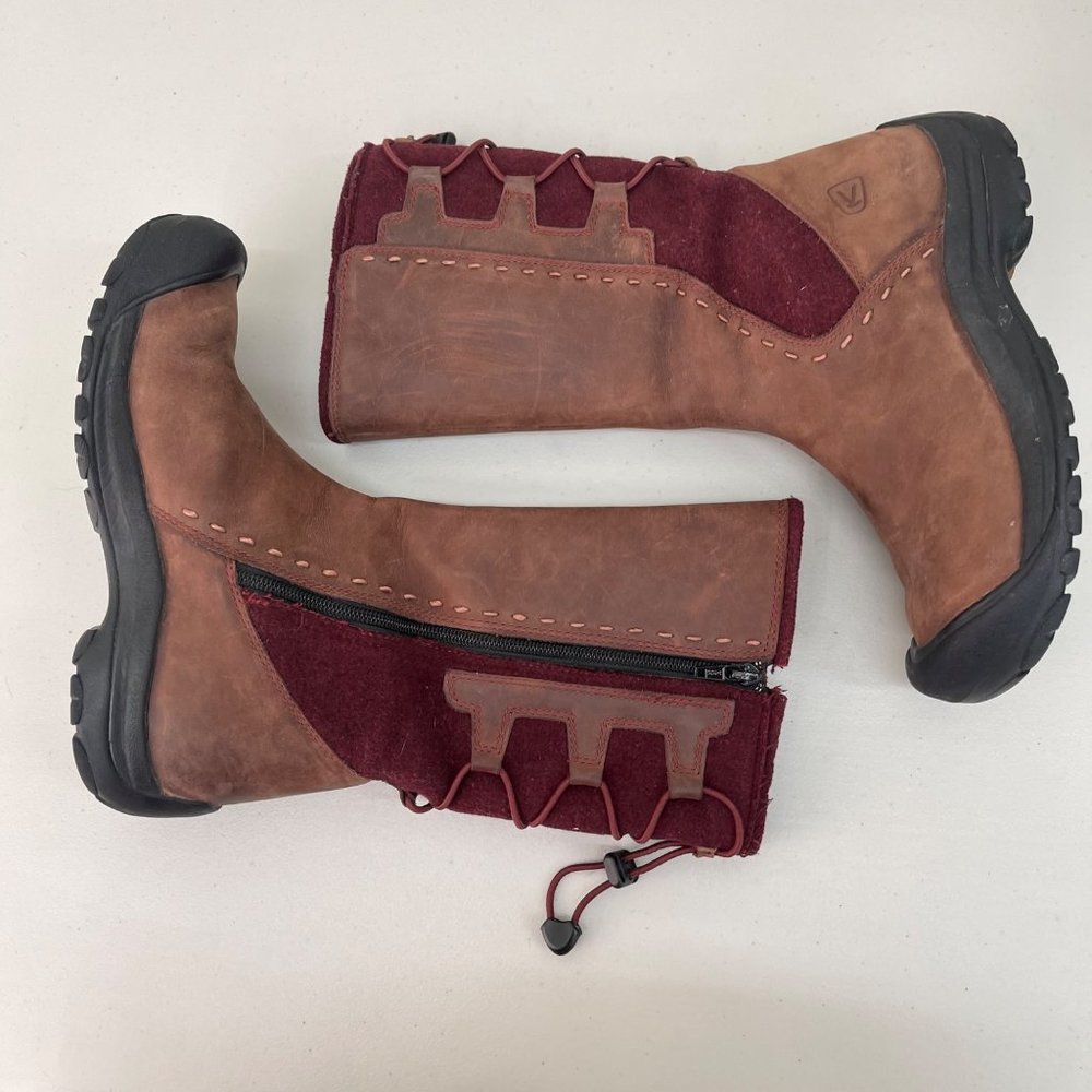 Keen Winthrop Leather Side Zip Insulated Winter Snow Boots 5379-MBRN Womens 7.5 - Picture 7 of 8